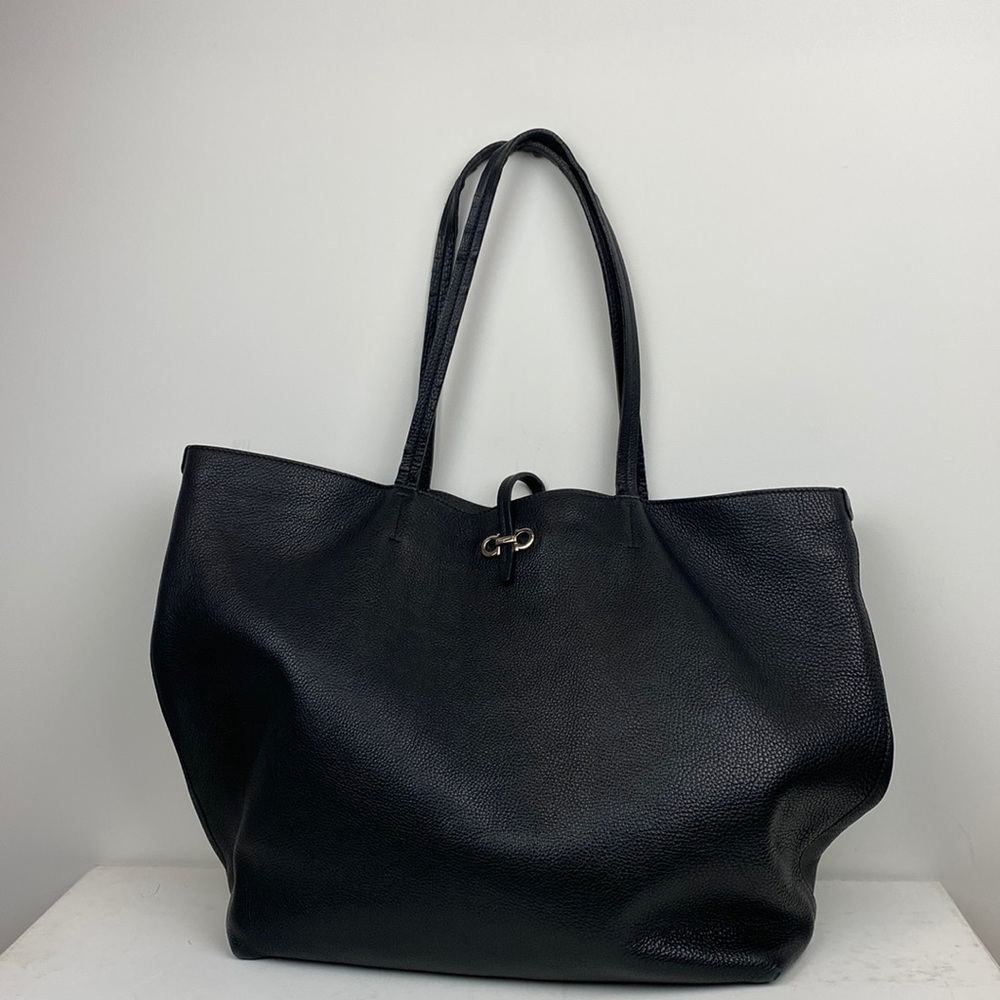 Salvatore Ferragamo pebbled leather shopping tote